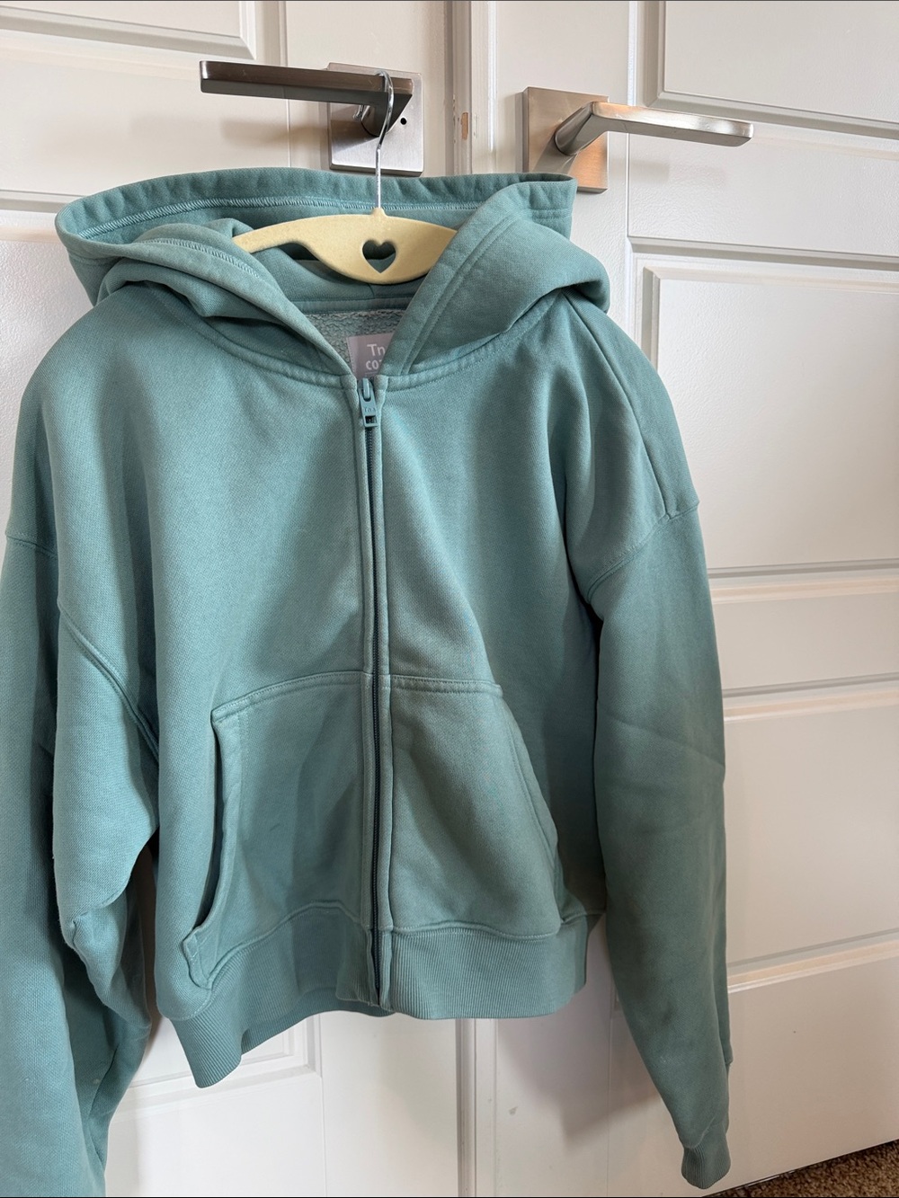 Aritzia Zip-Up Hoodie Jacket in Sage Green - Picture 3 of 3